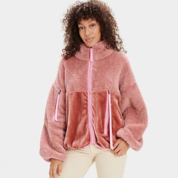 UGG Jackets & Blazers - UGG Marlene Sherpa Jacket Vintage Rose Size Medium Pink
